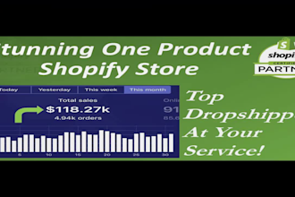 create one product shopify store dropshipping store