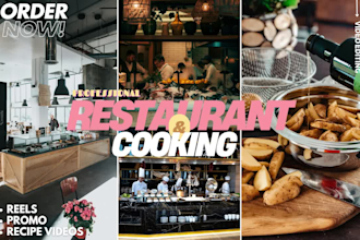 edit cooking video recipe for youtube or reels and restaurant promo