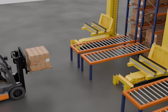 do industrial animation, factory robotics automation,  as rs warehouse animation