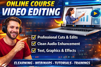 edit your online course video, training, webinar, and screencast videos