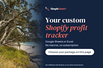 create a shopify profit tracker spreadsheet in google sheets or excel