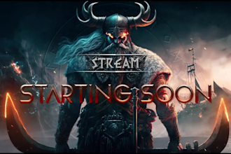 design awesome animated twitch overlays, logo, facecam, screens, panels