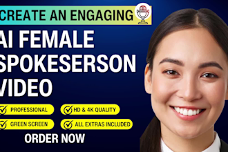 provide american female ai spokesperson video like a human