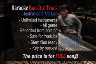 record karaoke backing track or instrumental version