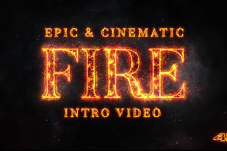 create epic cinematic fire intro video for your logo or text