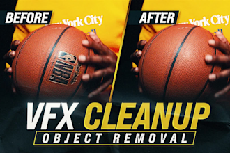 do vfx cleanup, object removal and wire removal