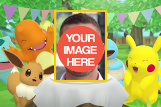 make a happy birthday greeting video from pokemon