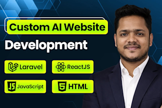 do custom ai website development as full stack developer, front end developer