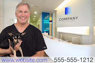 produce a pet video dressed as a veterinarian