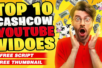 create youtube top 10 faceless cash cow videos and video editing