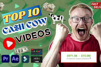 create the top 10 youtube cash cow faceless videos