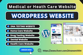 create dna testing website, healthcare, drug testing, home care, medical website
