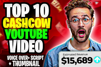 create top 10 cash cow faceless youtube videos