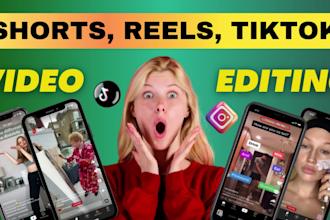 do video editing for instagram reels, ads, youtube shorts, tiktok video editing