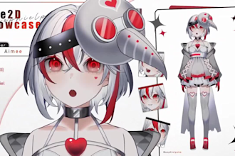 draw and rig 2d vtuber model live2d model vtuber commission chibi for streaming