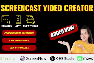 create screencast tutorial or explainer video for website or apps