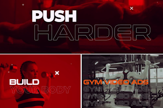 make stunning health, sport, gym and fitness short video ads