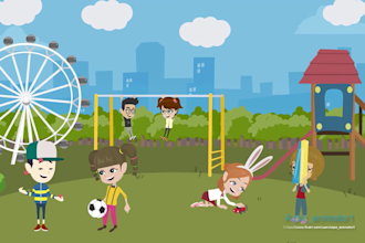 create kids learning, nursery rhymes,  2d animation video