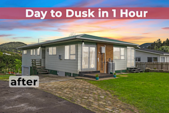 edit day to dusk, virtual twilight photo in 1 hour