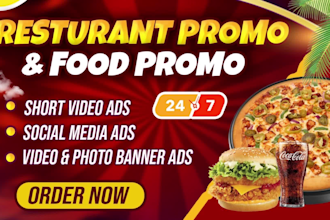 create restaurant promo, food menu promotion flyer or video