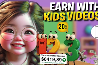 create auto promotion kids learning videos, nursery rhymes, 2d animation for kid