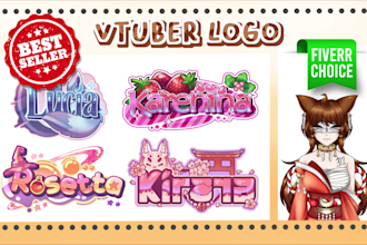 design vtuber logo kawaii cute and animated for streamer