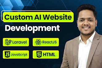 do custom ai website development as full stack developer, front end developer