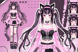 design and rigging your live2d vtuber model in anime style for stream