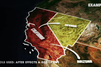 create budget friendly travel, corporate or history map animation video