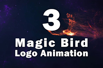 make 3 magic bird logo intro animation