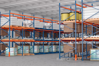 make 3d factory industrial machinery and functional animation