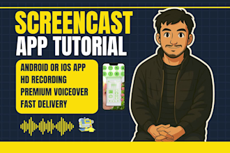 produce mobile app screencast tutorial explainer promo video for android or IOS