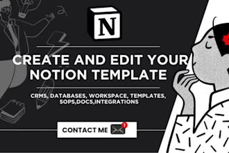 create custom notion expert, notion templates notion workspace, notion dashboard