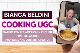 make delicious looking ugc cooking food video ads for you