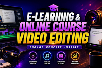 do video editing of elearning course, online course editing