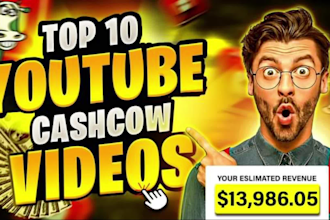 create cash cow, top 10, faceless videos, video editing and youtube automation