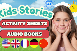 narrate your kids stories, short books and activity sheets