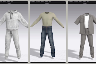 create realistic 3d clothing for fashion brands using clo3d, marvelous designer
