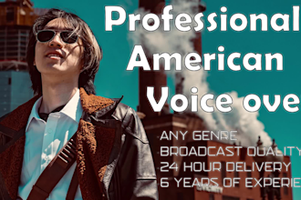 record a professional american or chinese male voice over