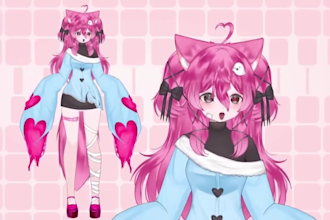 draw and rig live2d model live 2d vtuber model lived vtuber commission 2d anime
