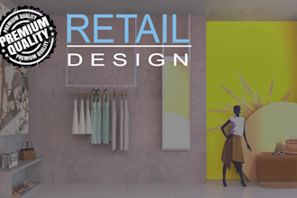 design and render your professional retail store, coffee, restaurant