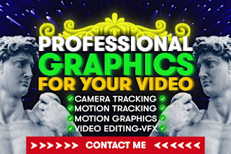 do camera, motion tracking, add graphics, text, vfx to your video