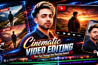 create cinematic video editing with b rolls motion graphics and text animation