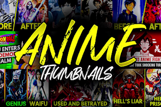 design manga, manhwa and other anime thumbnail in 1 hours for youtube
