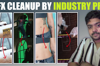 do vfx cleanup object, logo, wire, tattoo, marker, removal