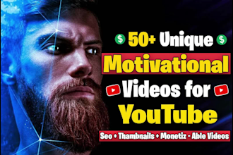create 30 motivational videos for youtube channel