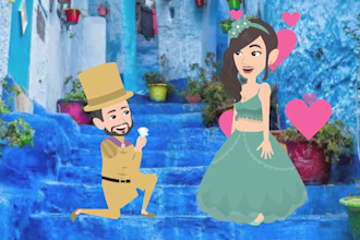 create amazing animated love story, proposal and wedding invitation video