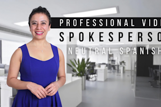 be your female video presenter or spokesperson in spanish