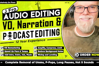 professionally produce fix mix clean edit enhance  eq and master your podcast