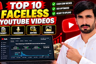 create top 10 cash cow faceless videos and youtube automation